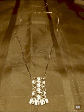 Gold-Tone Crystal Statement Necklace - Sparkling Clear Stones